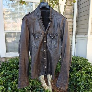 Allsaints Men's Brown Leather Jacket